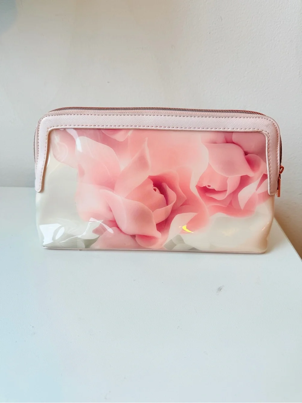 Ted Baker Pink Floral Porcelain Rose Cosmetic Pouch